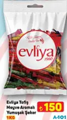 EVLİYA TOFİŞ MEYVE AROMALI YUMUŞAK ŞEKER 1 KG - BAYRAM ŞEKERİ/ÇİKOLATASI